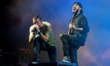 Musicians Chester Bennington and Mike Shinoda of Linkin Park