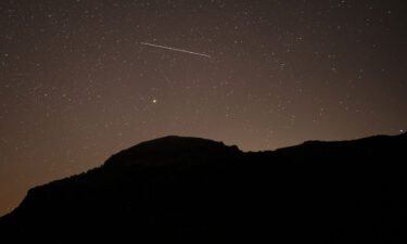 A Leonid meteor streaks across the sky over Gudul district of Ankara