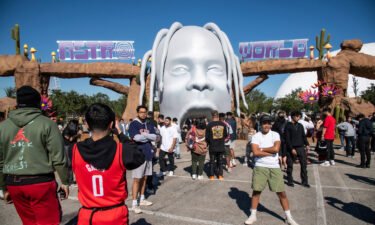 Festival goers are seen on day one of the Astroworld Music Festival at NRG Park on Friday