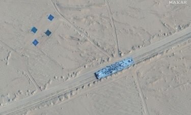A satellite picture shows a mobile target in Ruoqiang