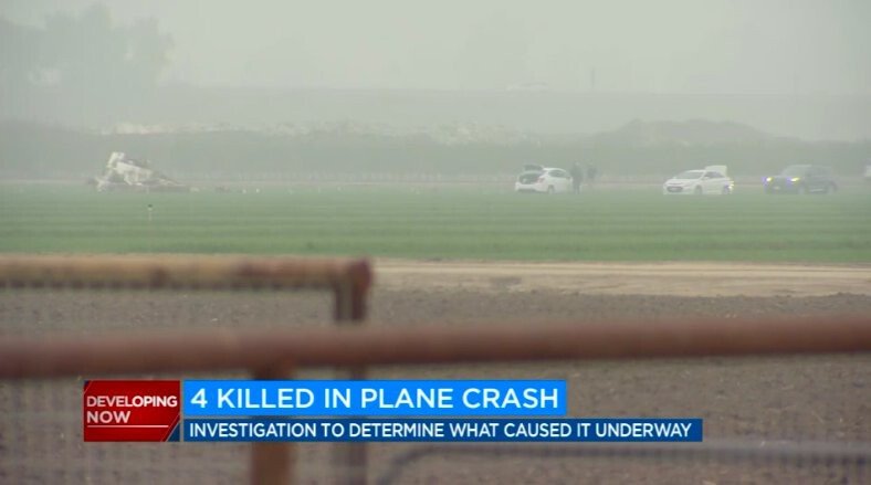 <i>KFSN</i><br/>Authorities have identified the four people killed in a plane crash near the Visalia airport over the weekend.