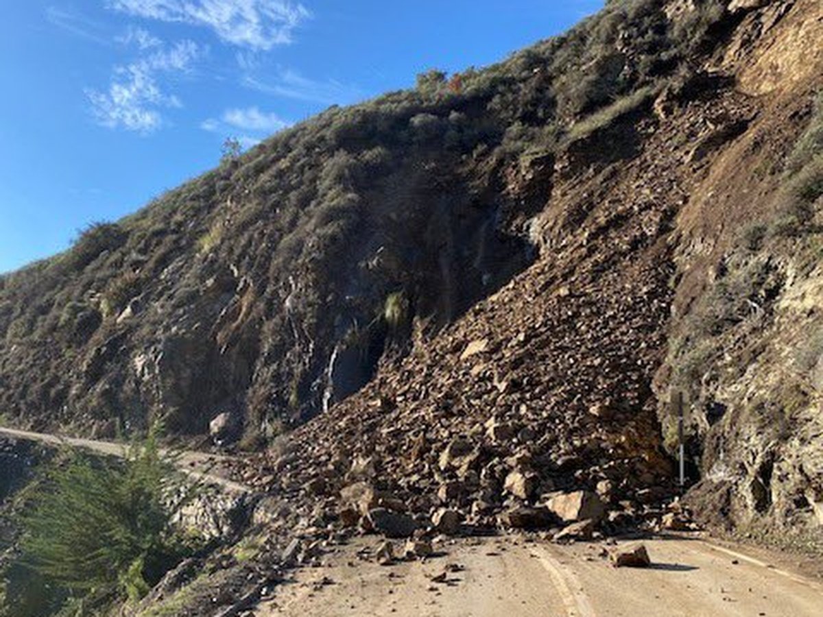 Dec. 27, 2021: Highway 1 in SLO County closes due to a rockslide near the Monterey County line.