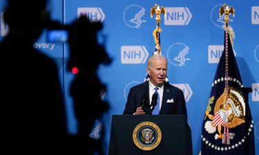 President Joe Biden speaks about the Omicron varient during a visit to the National Institutes of Health in Bethesda
