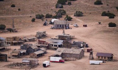 A search warrant has been issued for actor Alec Baldwin's cell phone in connection with the fatal shooting of Halyna Hutchins on the set of the film "Rust." This aerial photo shows the Bonanza Creek Ranch in Santa Fe