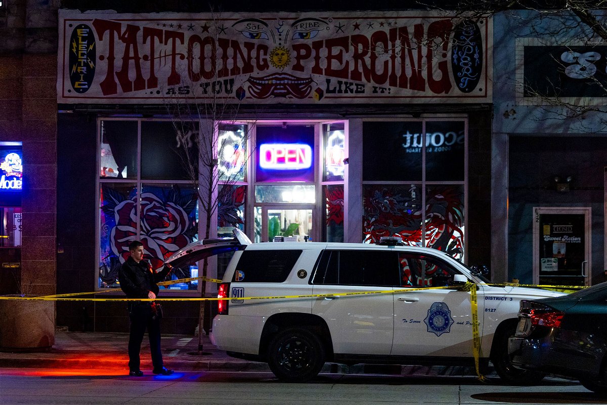 <i>Michael Ciaglo/Getty Images</i><br/>Police investigate a shooting spree that left five people dead across the Denver metro area.