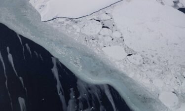 Sea ice floats as seen from NASA's Operation IceBridge research aircraft in the Antarctic Peninsula region