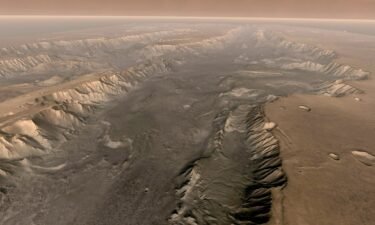 This composite image of Valles Marineris was taken by NASA's Mars Odyssey orbiter.