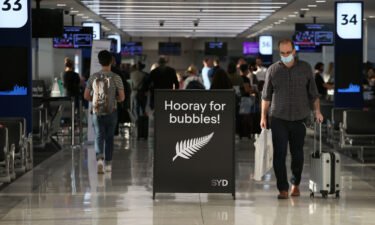 Passengers begin to arrive at Sydney International terminal for early morning Air New Zealand flights destined for New Zealand on April 19 in Sydney