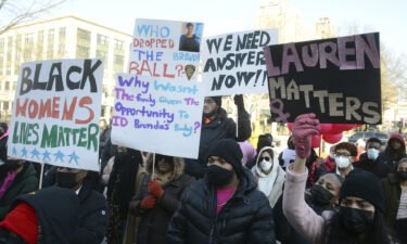Two Connecticut officers are placed on leave following an investigation into the deaths of two Black women. Family and friends of Lauren Smith-Fields here gathered for a protest march in her memory in Bridgeport