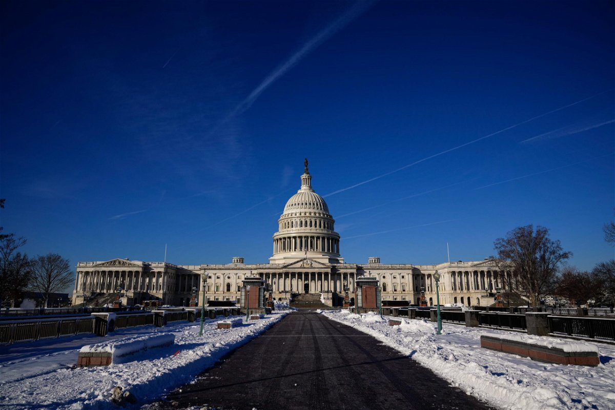 <i>Drew Angerer/Getty Images</i><br/>Law enforcement and federal authorities in the Washington area are stepping up security efforts in anticipation of the one-year anniversary of the January 6 attack on the US Capitol.