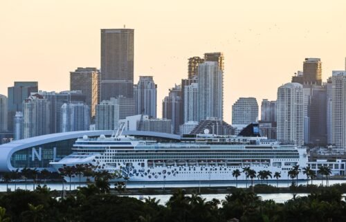 A docked Norwegian Gem cruise ship is seen at the Port of Miami in 2021.