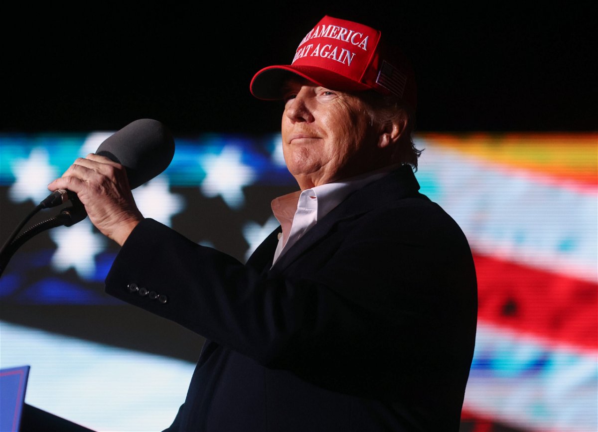 <i>Mario Tama/Getty Images</i><br/>Former President Donald Trump speaks at a rally on January 15