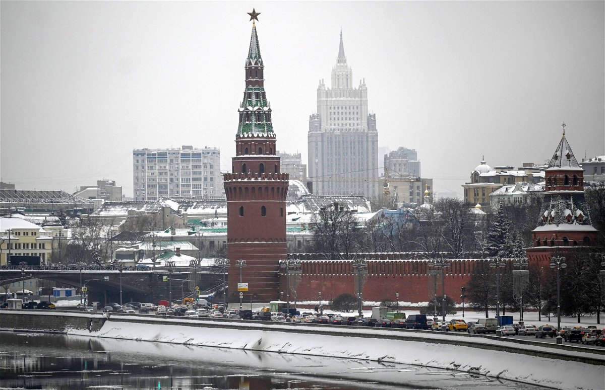<i>Natalia Kolesnikova/AFP/Getty Images</i><br/>A picture taken on February 1 shows the Vodovzvodnaya Tower of the Kremlin and the Ministry of Foreign Affairs of Russia's building in Moscow. The US has written to the top United Nations human rights official that it has 