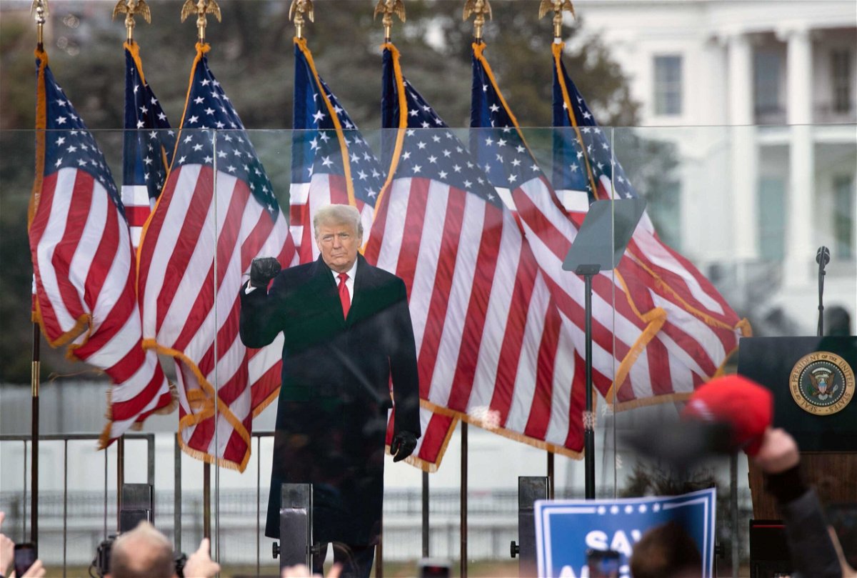 <i>Brendan Smialowski/AFP/Getty Images</i><br/>Donald Trump's pledged last week to pardon the January 6 rioters while teasing a 2024 presidential run. Trump here speaks to supporters on January 6