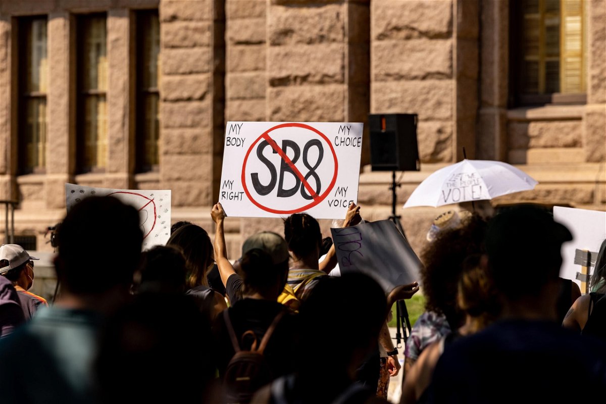 <i>Jordan Vonderhaar/Getty Images</i><br/>Abortion rights activists rally at the Texas State Capitol on September 11