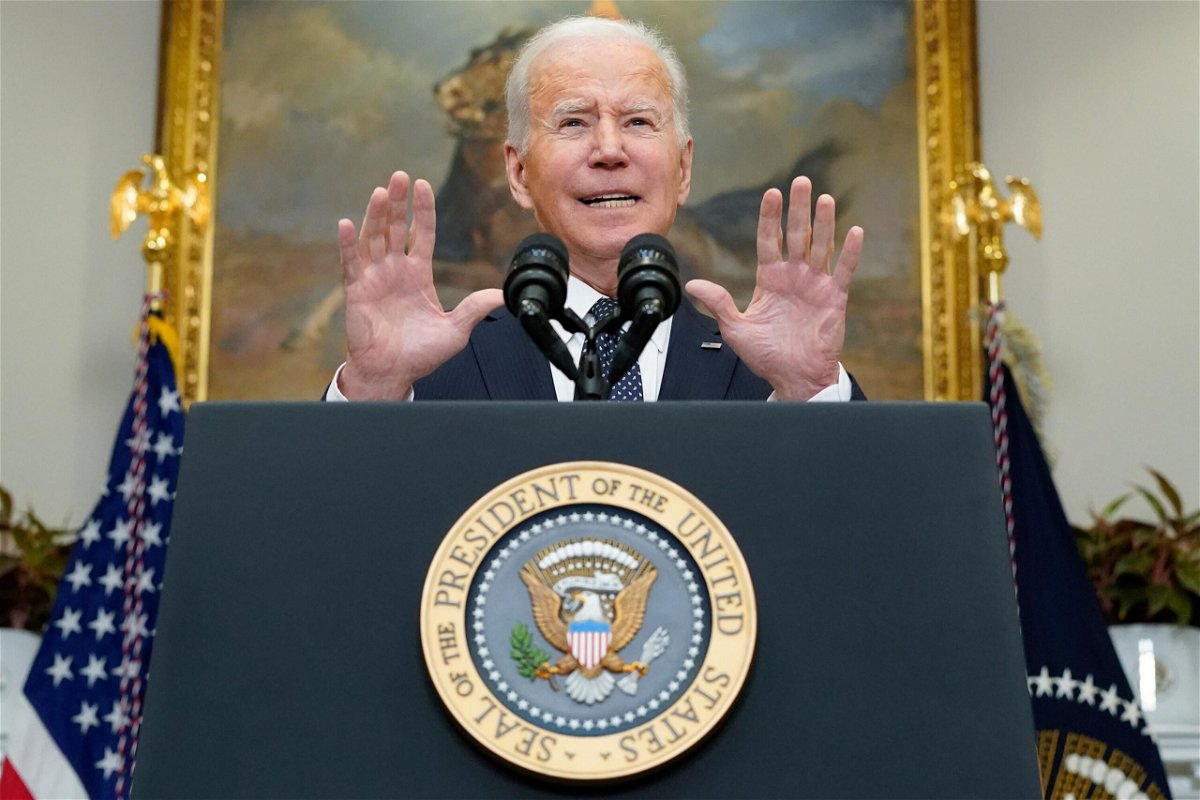 <i>Alex Brandon/AP</i><br/>President Joe Biden speaks about Ukraine in the Roosevelt Room of the White House