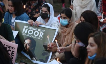 Women rights activists in Pakistan protest against the brutal killing of Noor Mukadam September 22