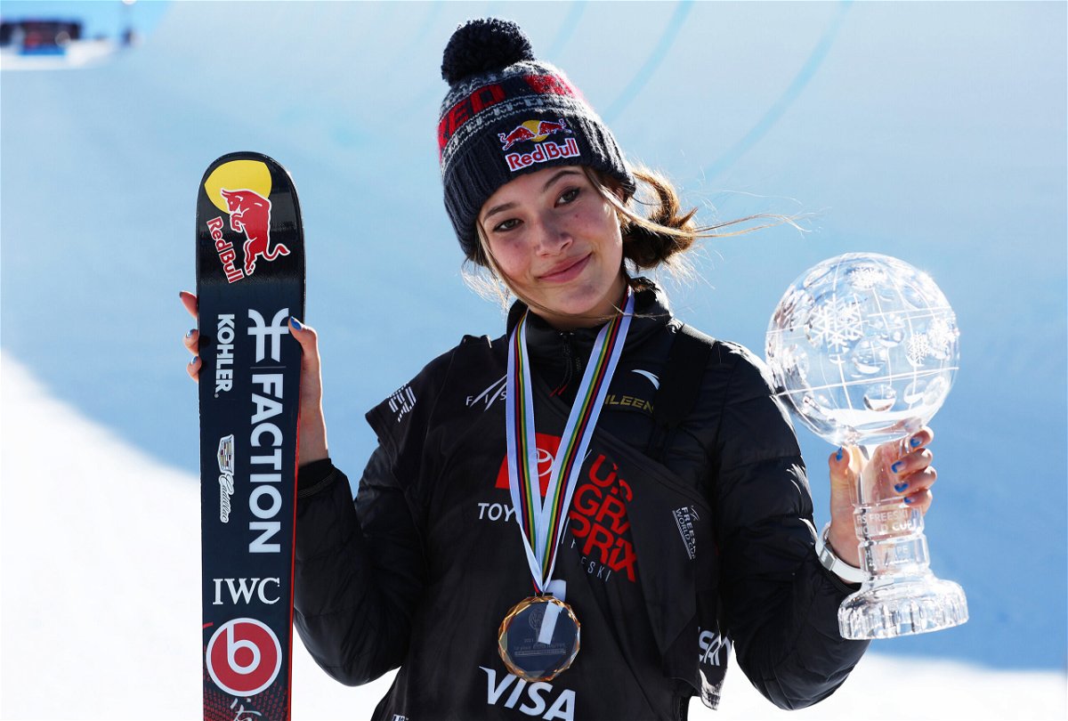 <i>Sean M. Haffey/Getty Images</i><br/>Eileen Gu after placing first in the Women's Freeski Halfpipe competition at the Toyota U.S. Grand Prix on January 8