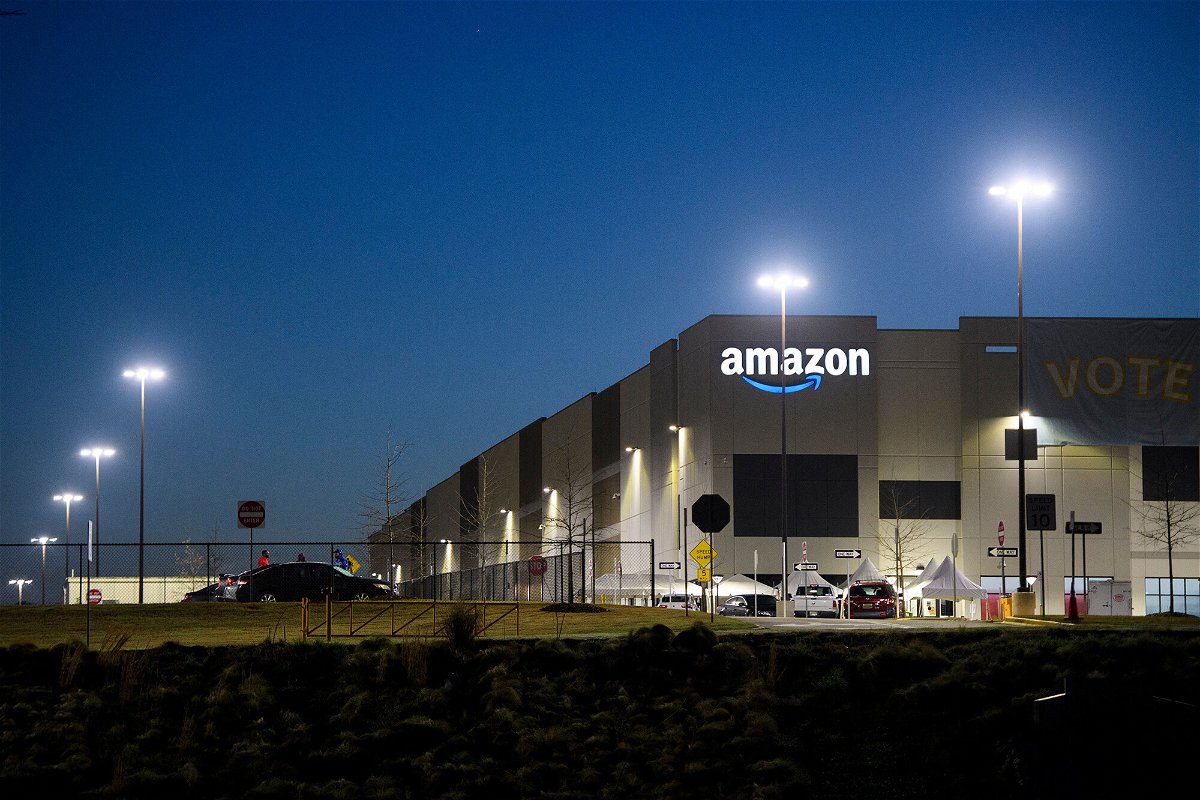 <i>Patrick T. Fallon/AFP/Getty Images</i><br/>A milestone union election at an Amazon warehouse in Alabama is set to begin all over again. Pictured is the  Amazon BHM1 fulfillment center in Bessemer