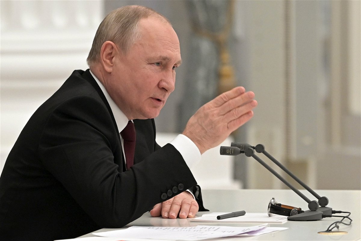 <i>Kremlin Pool/Sputnik/AP</i><br/>Russian President Vladimir Putin chairs a Security Council meeting in Moscow