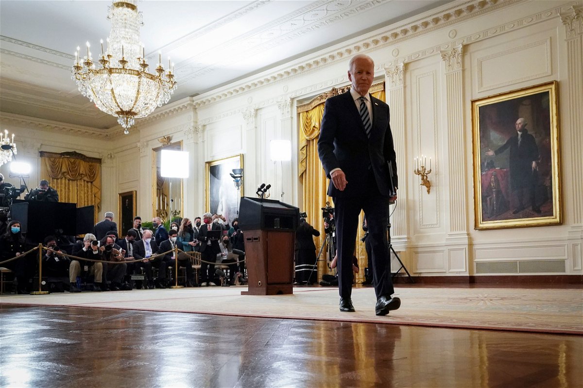 <i>Drew Angerer/Getty Images</i><br/>Joe Biden's relationship with Russian President Vladimir runs for decades. Biden is seen here at the White House on February 24.