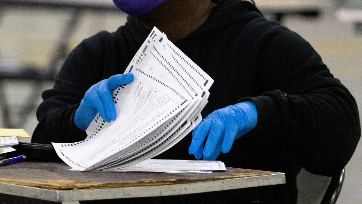 <i>Megan Varner/Getty Images/FILE</i><br/>About 1 in 5 local election officials included in a new survey say they are likely to leave their jobs before the 2024 presidential election.