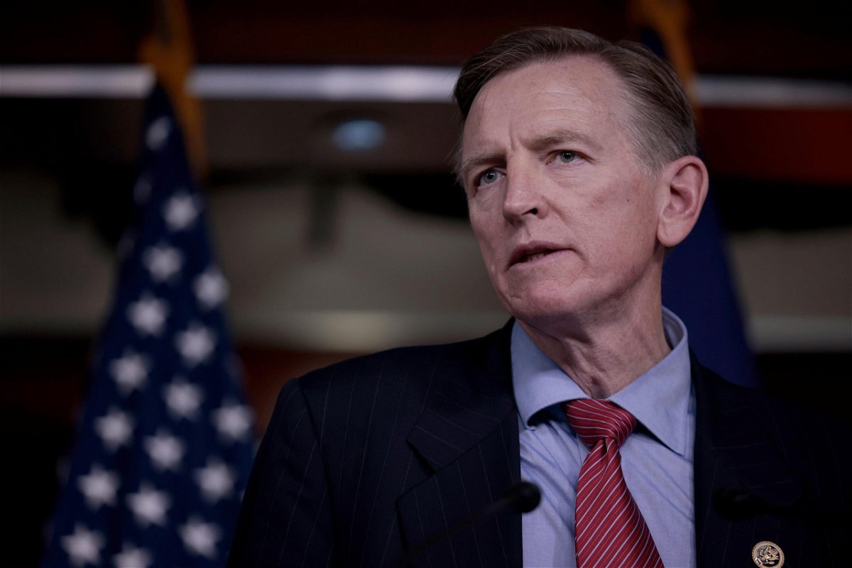 <i>Anna Moneymaker/Getty Images</i><br/>Arizona Rep. Paul Gosar speaks at a news conference at the US Capitol in Washington