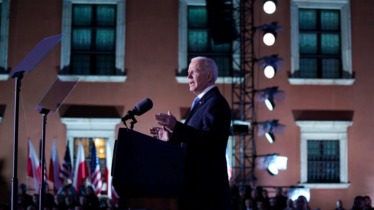 <i>Evan Vucci/AP</i><br/>President Joe Biden delivers a speech about the Russian invasion of Ukraine