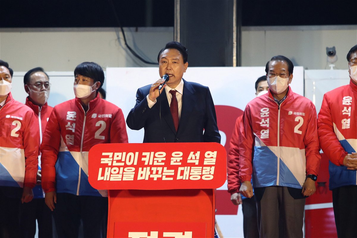 <i>Chung Sung-Jun/Getty Images</i><br/>South Korea's new President-elect Yoon Suk-yeol