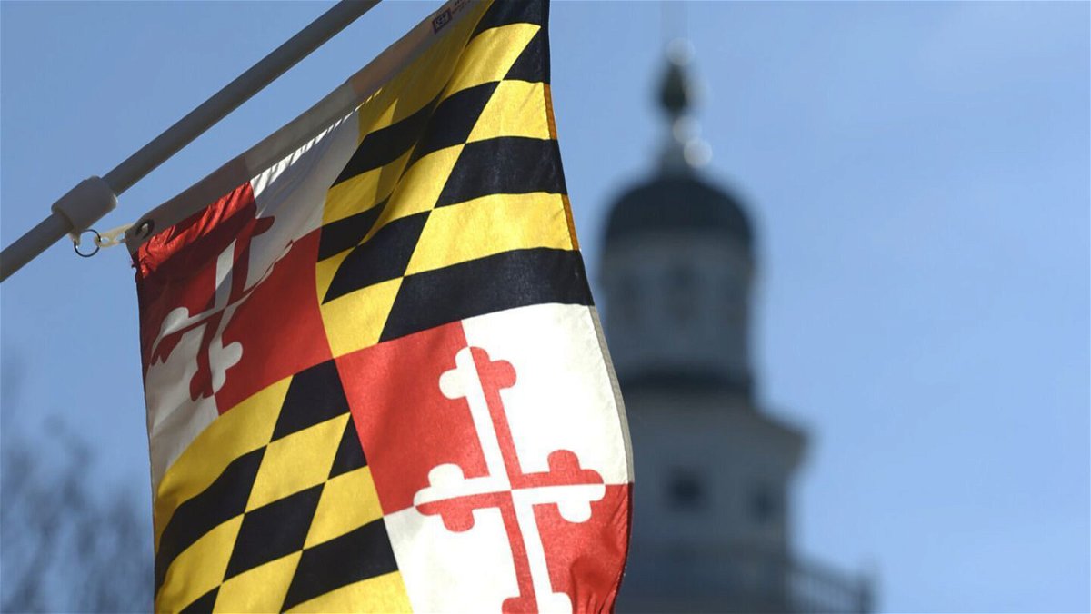 <i>Dylan Slagle/The Capital/Baltimore Sun/Tribune News Service/Getty</i><br/>Pictured is Maryland's state flag. A Maryland judge on March 25 blocked the state's new congressional map.