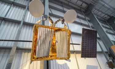 SpaceX has a new deal to launch internet-beaming satellites for its chief competitor in the satellite business — British company OneWeb. A OneWeb satellite is seen here in Newquay