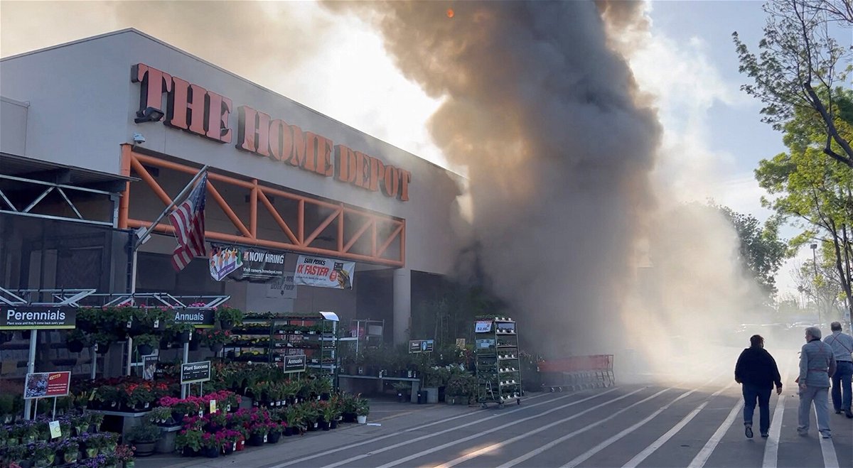 <i>Courtesy Philip Hurst via Reuters</i><br/>Firefighters in San Jose contained a fire at a Home Depot on April 9 that was so large and hot it could be seen from space.