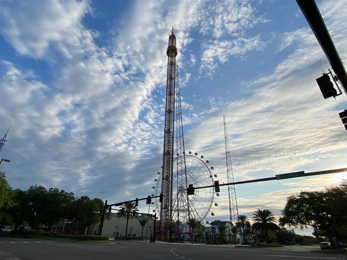 <i>Josh duLac/CNN</i><br/>A teenager died after falling from a drop tower at Orlando-area's ICON Park. An investigation is underway