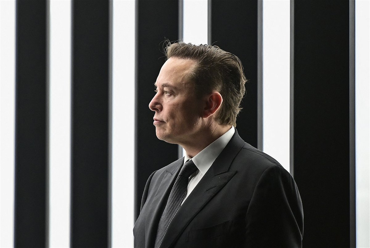 <i>Patrick Pleul/Pool/AFP/Getty Images</i><br/>Tesla CEO Elon Musk is pictured as he attends the start of the production at Tesla's 