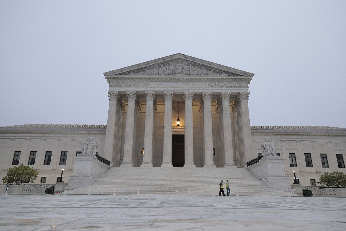 <i>Anna Moneymaker/Getty Images</i><br/>The U.S. Supreme Court Building is seen here on May 3 in Washington