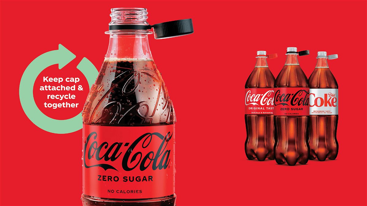 The British arm of Coca Cola beverage company announced that it has started rolling out new versions of its plastic bottles. The new bottles feature an attached cap that is supposed to make it easier to recycle the whole package at once.