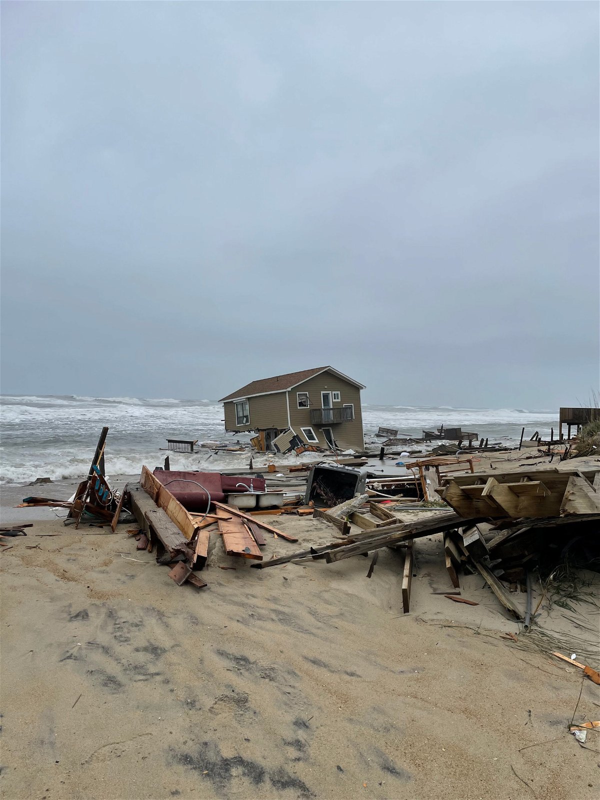 <i>Cape Hatteras National Seashore</i><br/>Two beachside homes in North Carolina's Outer Banks collapsed from high water levels and beach erosion on May 10