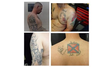 The US Marshals Service released these images of Casey White's tattoos.