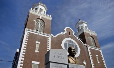 A bust of Rev. Martin Luther King Jr. is seen at Brown Chapel African Methodist Episcopal Church in Selma