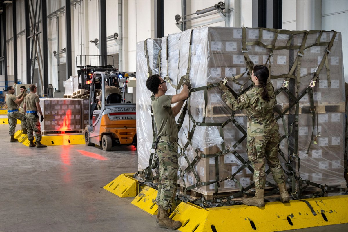 <i>Thomas Lohnes/Getty Images</i><br/>The baby formula arriving on a US military aircraft from Germany will be distributed to areas around the country where there is the most acute need
