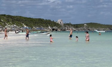 People spend time at Tulum beach