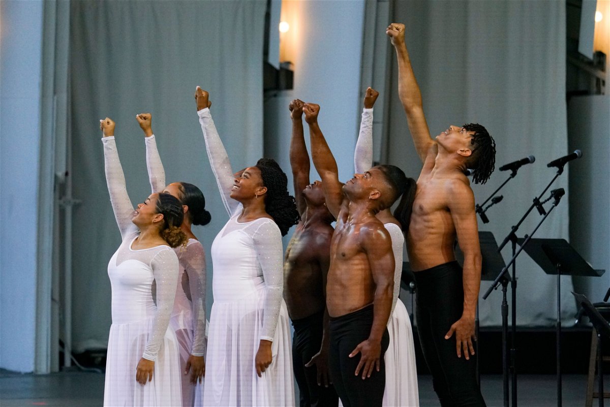Debbie Allen Dance Academy performs during the Juneteenth celebration at The Hollywood Bowl on June 19