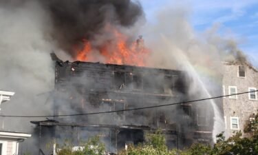 Massachusetts firefighters were battling a large blaze that was first reported at a hotel on Nantucket Island.