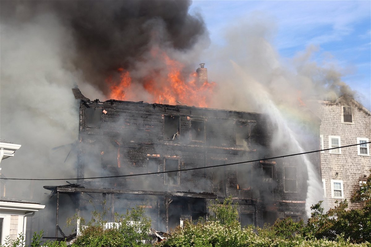 <i>From Nantucket Current</i><br/>Massachusetts firefighters were battling a large blaze that was first reported at a hotel on Nantucket Island.