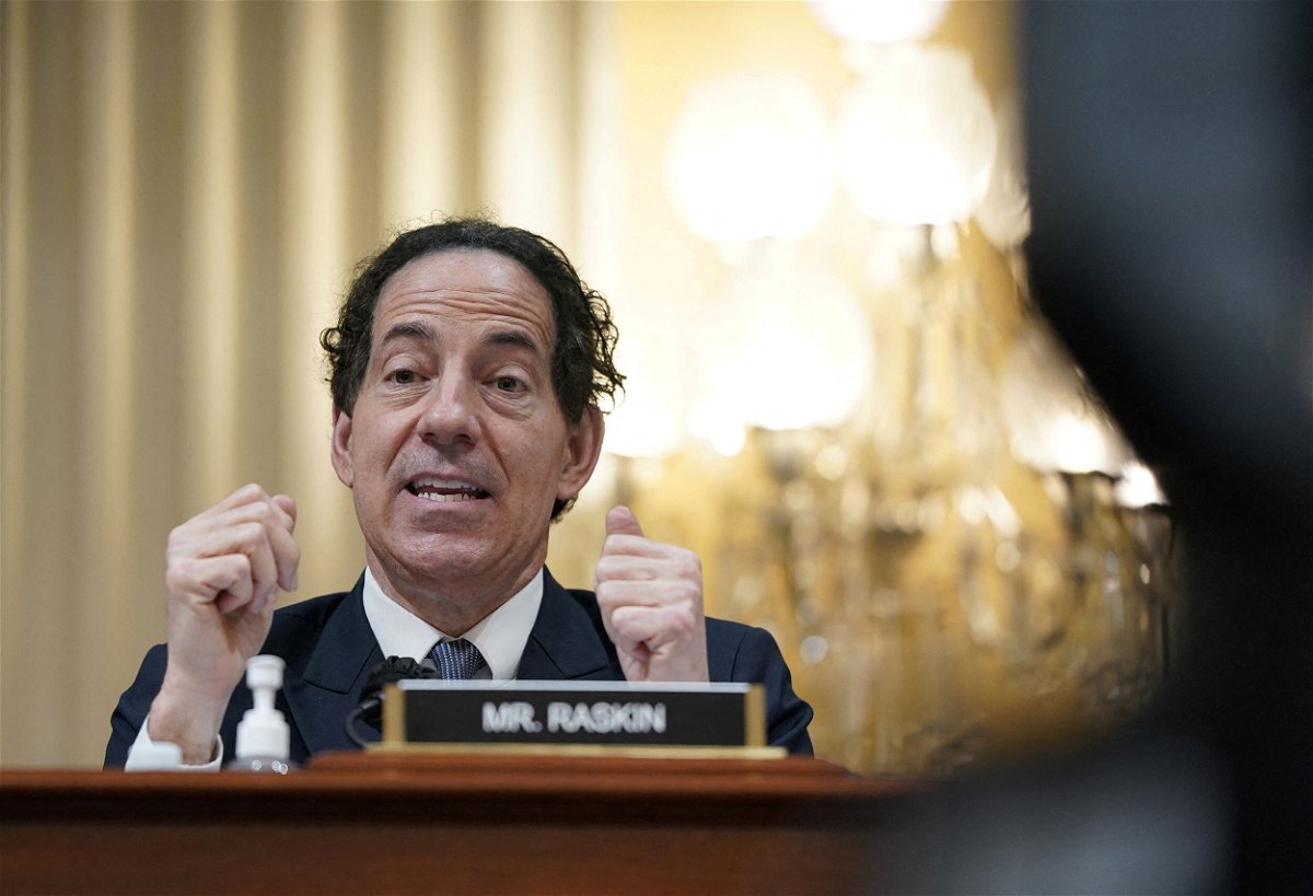 U.S. Rep. Jamie Raskin (D-MD) is pictured. The embattled inspector general for the Department of Homeland Security first learned of missing Secret Service text messages in May 2021 -- months earlier than previously known and more than a year before he alerted the House select committee investigating January 6