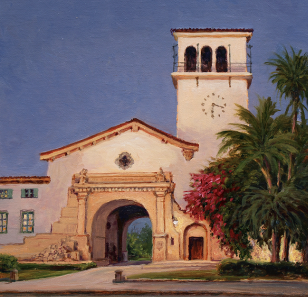 Artists help brush up the Santa Barbara County Courthouse arch repair fundraiser with a 50/50 sale