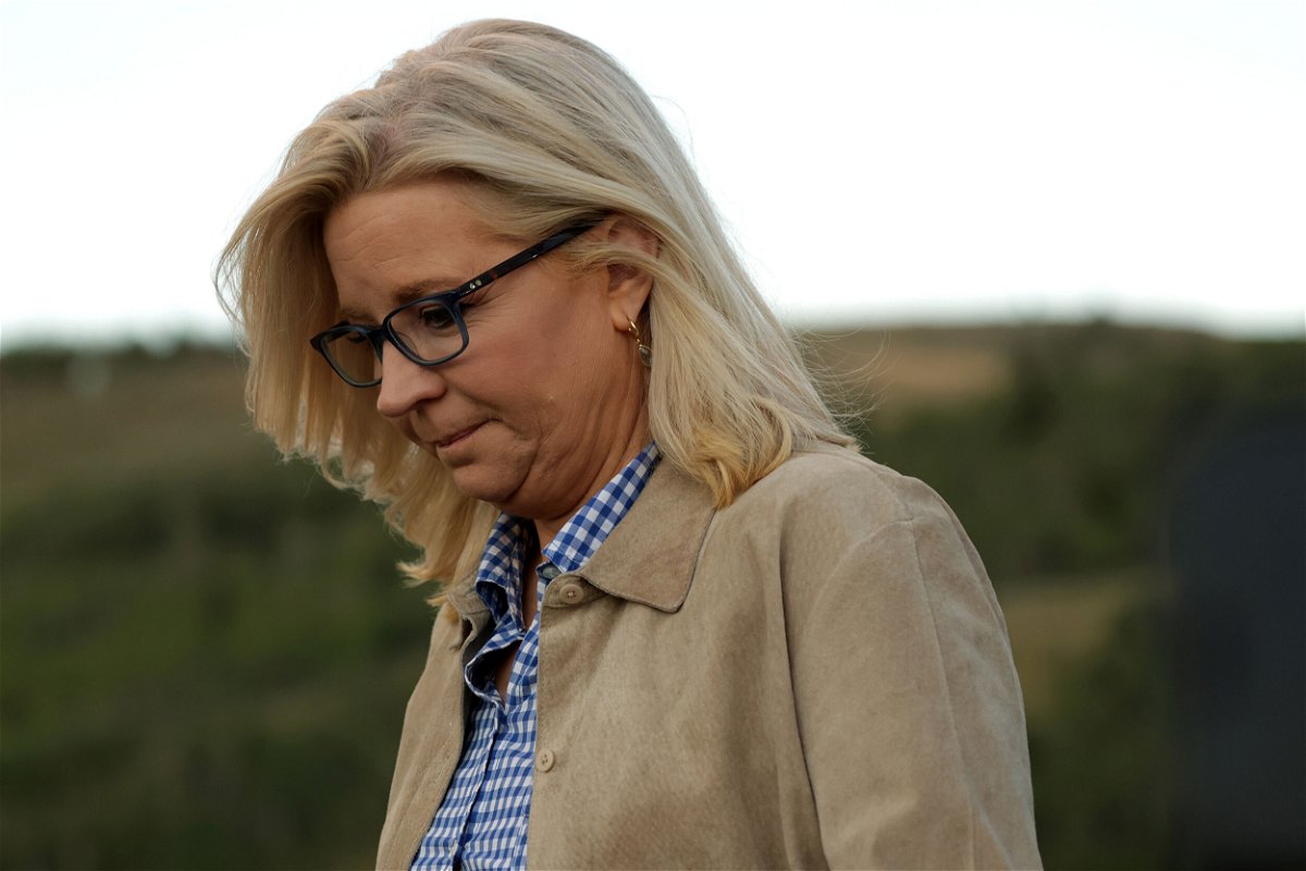 <i>Alex Wong/Getty Images</i><br/>Rep. Liz Cheney arrives to a primary night event on August 16 in Jackson