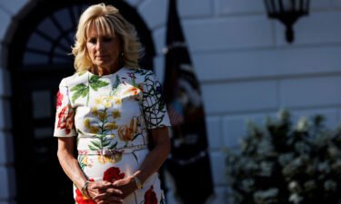First lady Dr. Jill Biden was feeling "a bit better" on August 17 as she continues to isolate after testing positive for Covid-19. The first lady is pictured here at the White House on July 4.
