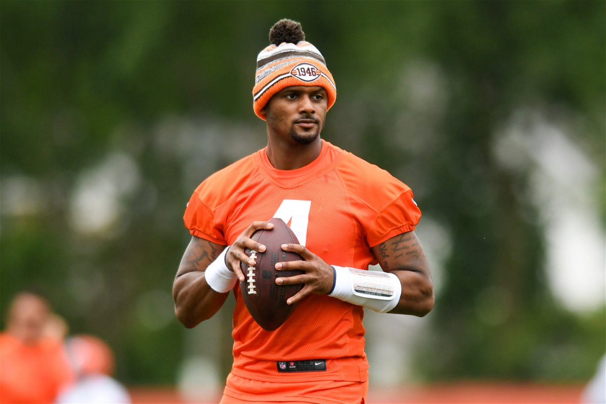 <i>Nick Cammett/Diamond Images/Getty Images</i><br/>Deshaun Watson is pictured here running a drill during the Cleveland Browns mandatory minicamp on June 14.