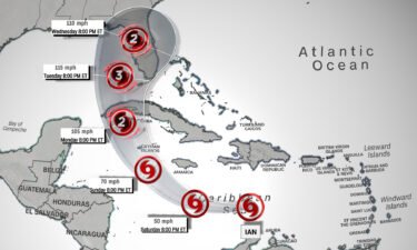 Tropical Storm Ian was located about 300 miles south-southeast of Kingston
